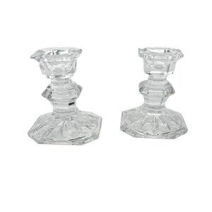 Mikasa Edinburgh Crystal Set of 2 Octagonal Base 3” Candleholders